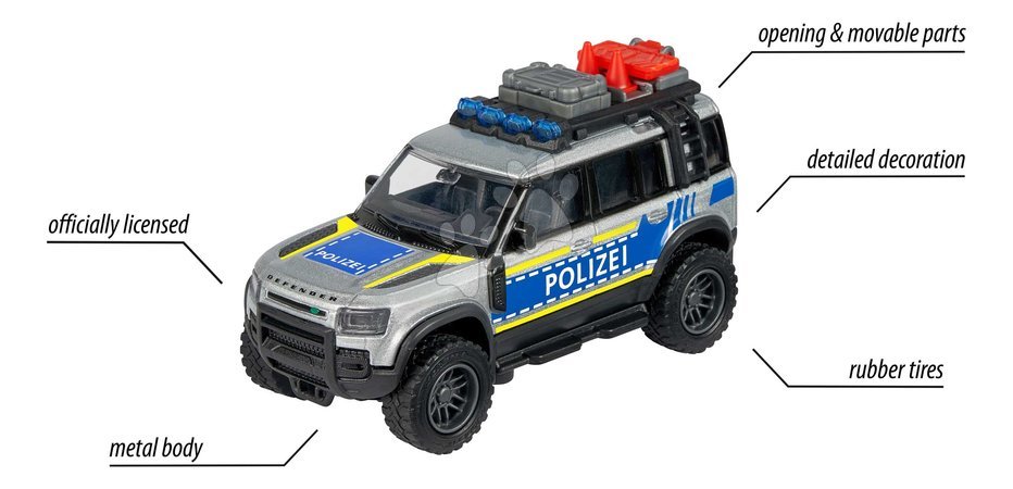 Spielzeugautos - Polizeiauto Land Rover Defender 90 Police Majorette - 3