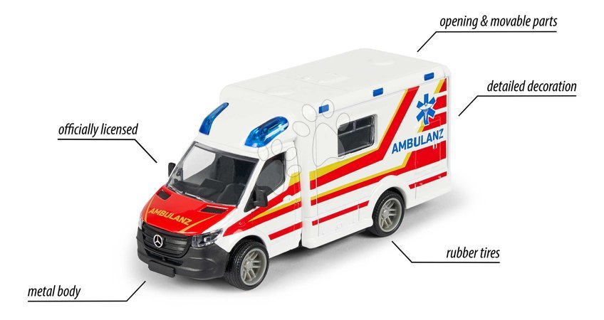 Spielzeugautos - Mercedes-Benz Sprinter Spielzeug-Sanitätswagen Majorette - 3