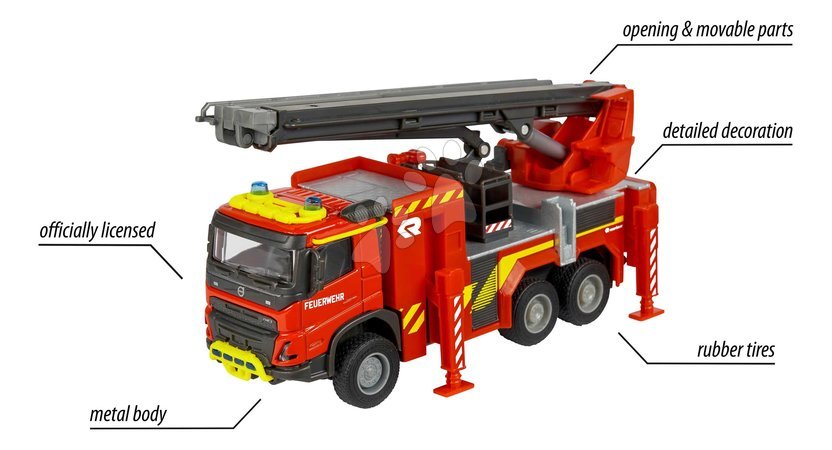 Feuerwehrautos - Spielzeug-Feuerwehrauto Volvo FMX Majorette - 3