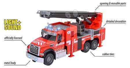 Samochody ciężarowe - Autko strażackie Mack Granite Fire Truck Majorette - 3