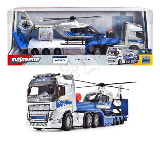 Lastwagen - LKW mit Polizeihubschrauber Volvo Truck Airbus Majorette - 4