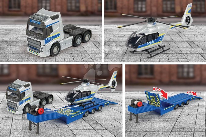 Lastwagen - LKW mit Polizeihubschrauber Volvo Truck Airbus Majorette - 5