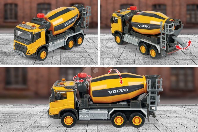 Baumaschinen - Spielzeug-Baustellenfahrzeug mit Betonmischer – Volvo Truck Cement Mixer Majorette - 5