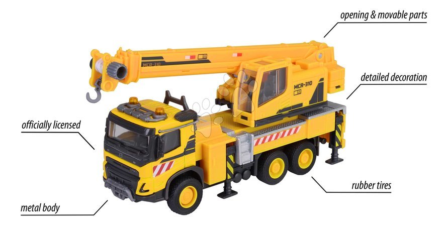 Baumaschinen - Spielzeug-Bau-Lkw mit Volvo-Kran Majorette - 3
