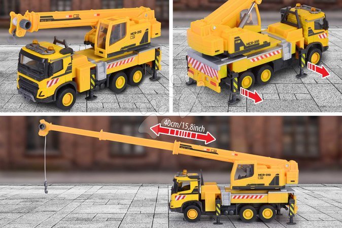 Baumaschinen - Spielzeug-Bau-Lkw mit Volvo-Kran Majorette - 5