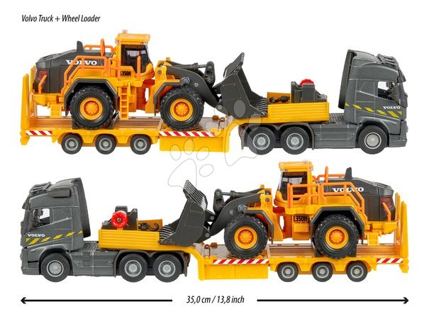 Baumaschinen - LKW Volvo FH16 mit Radlader von Majorette - 2