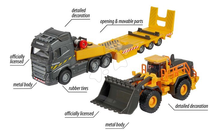 Baumaschinen - LKW Volvo FH16 mit Radlader von Majorette - 3