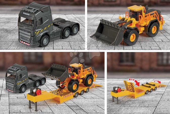 Baumaschinen - LKW Volvo FH16 mit Radlader von Majorette - 5