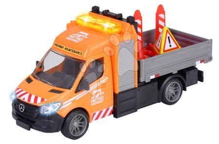 Játék építőgépek - Rakodóplatformos kisautó Mercedes-Benz Sprinter Platform Majorette