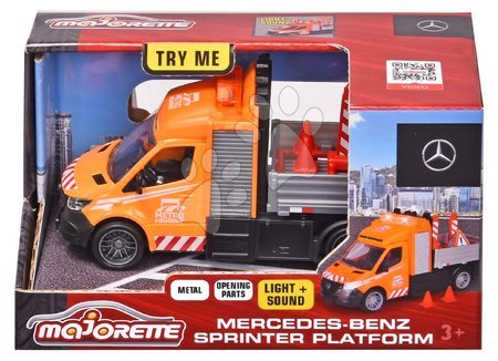 Baumaschinen - Ein Spielzeugauto mit Ladeplattform Mercedes-Benz Sprinter Platform Majorette - 6