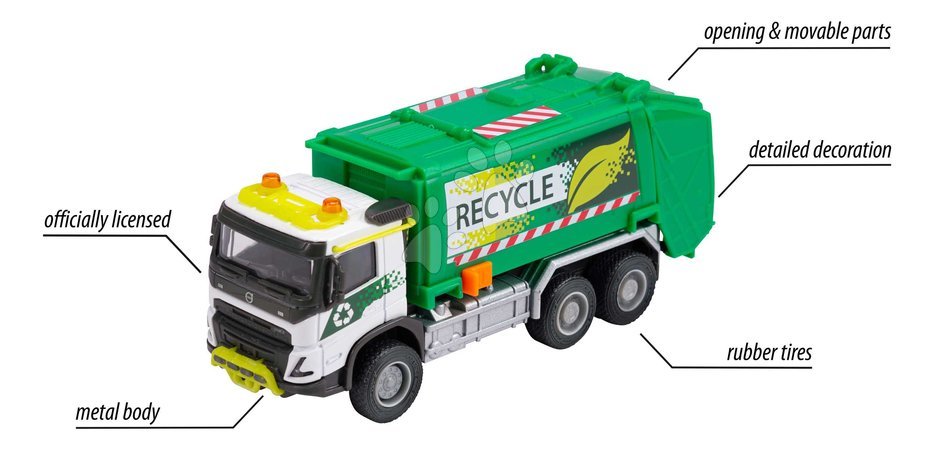 Lastwagen - Spielzeug-Müllwagen Volvo FMX Majorette - 3