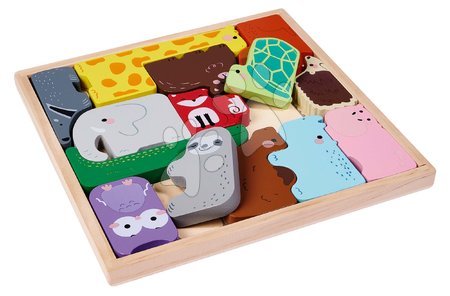 Dřevěné hračky - Dřevěná vkládačka zvířátka Animalset in Wooden Box Eichhorn