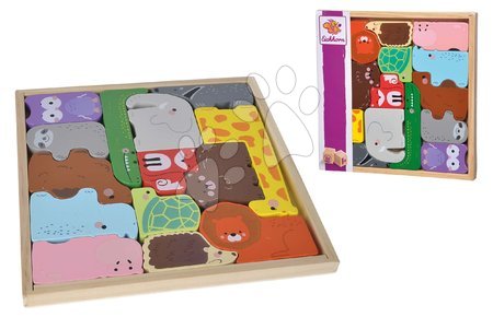 Drewniane zabawki edukacyjne - Drewniana wkładanka ze zwierzętami Animalset in Wooden Box Eichhorn - 4