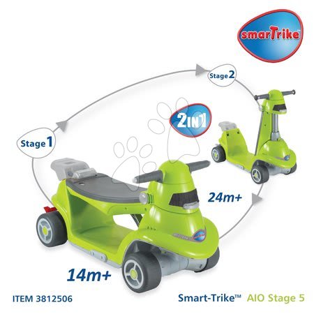 Triciclete de la 10 luni - Babytaxiu şi trotinetă All in One 4in1 smarTrike - 3