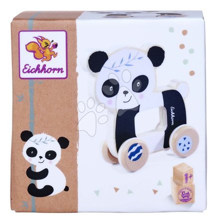 Ziehspielzeuge - Spielzeugauto aus Holz zum Ziehen Panda EH Push Animal Eichhorn_1