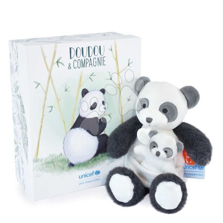 Jucării de pluș și textile - Panda de pluș cu pui Panda Unicef Collection Doudou et Compagnie - 2