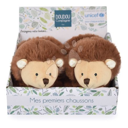 Ubranka dziecięce - Kapcie dla niemowląt Hedgehog Booties Unicef Collection Doudou et Compagnie - 2