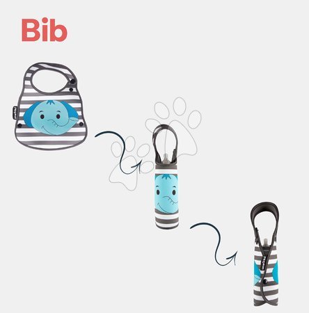 Śliniaki - Śliniak dla dzieci i uchwyt na butelkę Słoń Baby Bib & Bottle Holder toTs-smarTrike - 4