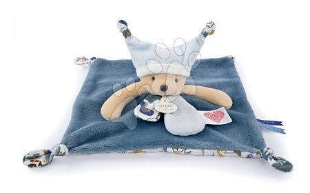 Juguetes para la cuna  | Página 3 - Peluche de oso para abrazar Bear Blue Flat Comforter Doudou et Compagnie