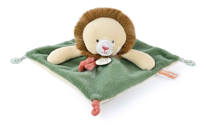 Jucării pentru bebeluși de la producătorul Doudou et Compagnie - Leu de pluș de alint Couleurs Savane Doudou et Compagnie