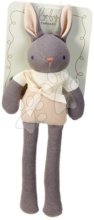 ThreadBear design - Panenka pletená zajíček Baby Threads Grey Bunny ThreadBear 35 cm šedý z jemné měkké bavlny od 0 měsíců_1