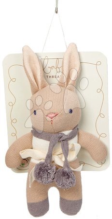 Szmaciane lalki - Lalka dzianinowa Zajączek Baby Threads Taupe Bunny Rattle ThreadBear_1