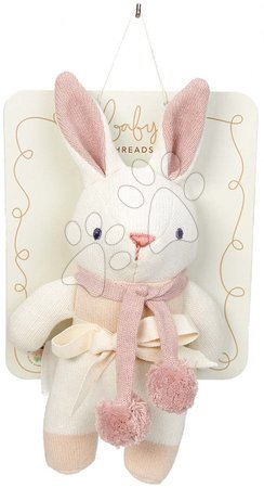 ThreadBear design - Bábika pletená zajačik Baby Threads Cream Bunny Rattle ThreadBear 22 cm krémová z jemnej mäkkej bavlny od 0 mes_1