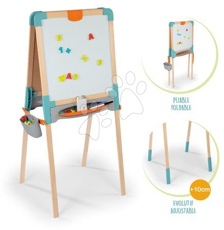 Kreatívne a didaktické hračky - Drevená tabuľa obojstranná Wooden Easel Smoby