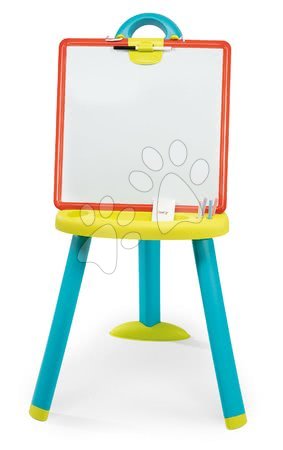 Kreative und didaktische Spielzeuge - Doppelseitige Schultafel Activity Plastic Board Smoby 2in1 magnetisch für Marker und Kreide und 7 Zubehörteile