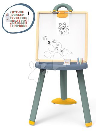 Jucării creative și didactice - Tabla școlară magnetică Blue Plastic Board 2v1 Smoby