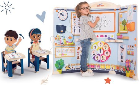 Kreativní a didaktické hračky - Set škola pro předškoláky School Smoby Hra na učitele a žáka se spolužáky