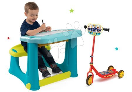 Table in klopi kompleti - Komplet klop za risanje Magic Desk Smoby Riši in briši modra - 13