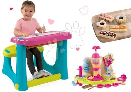 Seturi de table și bănci - Set bancă de desen Magic Desk Smoby desenează pe ea și șterge-o roz - 24