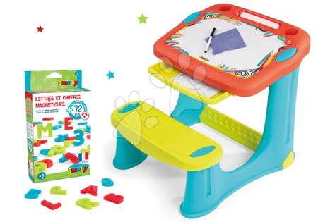 Školské lavice - Set lavica na kreslenie Magic Desk Smoby Kresli a zmaž modrá