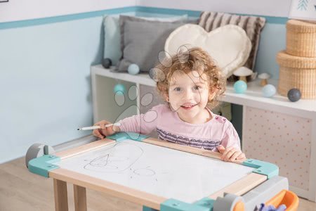 Scuola per bambini e banco di legno con lavagna bifacciale S