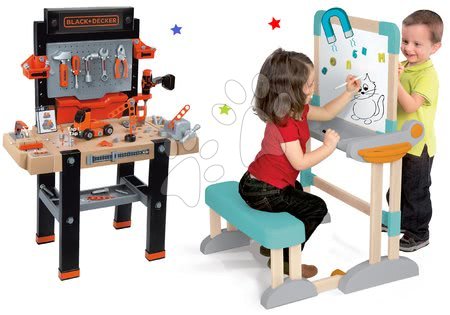 Kreative und didaktische Spielzeuge - Set Holzbank Modulo Space klappbar magnetisch Smoby