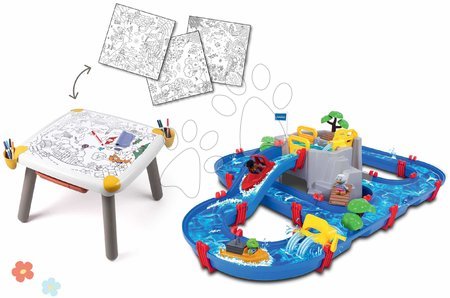 Pizarras y mesas sets - Set de mesa creativa y pista de agua Mountain Kid Creative Table Smoby