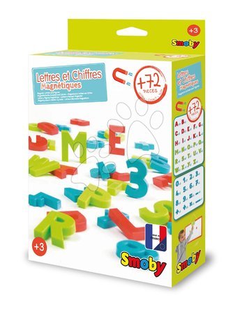 Kreative und didaktische Spielzeuge - Magnetische Buchstaben  ABC und Zahlen mit Zeichen Smoby farbig 72 Stück