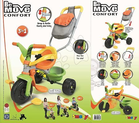 Tříkolky od 10 měsíců - Tříkolka Be Move Confort Garden Smoby - 4