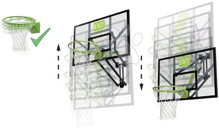 Rekreációs sport - Kosárlabda konstrukció palánkkal és flexibilis kosárral Galaxy wall mounted basketball Exit Toys acél falra erősithető magasságilag állitható_1