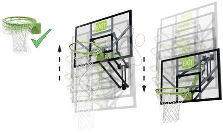 Hračky a hry na zahradu - Basketbalová konstrukce s deskou a flexibilním košem Galaxy wall mounted basketball Exit Toys_1