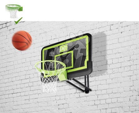 Hračky a hry na zahradu - Basketbalová konstrukce s deskou a flexibilním košem Galaxy wall mount system black edition Exit Toys_1