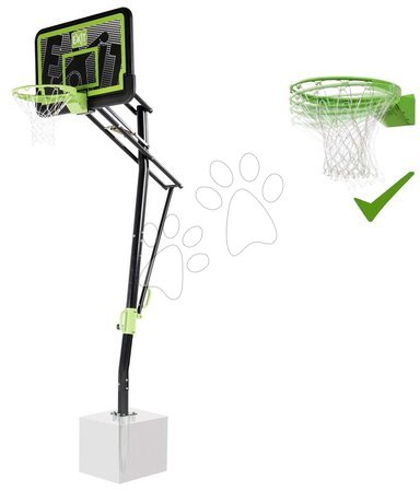 Rekreációs sport - Kosárlabda konstrukció palánkkal és flexibilis kosárral Galaxy Inground Basketball Black Edition Exit Toys acél talajba rögzíthető magasságilag állítható_1