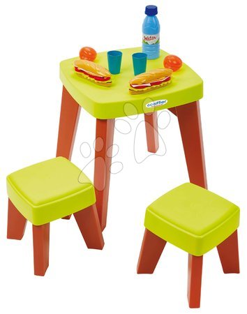 Écoiffier - Asztal két székkel Garden&Seasons Écoiffier élelmiszerekkel 10 kiegészítővel 38 cm magas 12 hó-tól_1