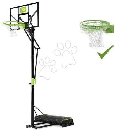 Rekreációs sport - Kosárlabda konstrukció palánkkal és flexibilis kosárral Polestar portable basketball Exit Toys acél áthelyezhető magasságilag állitható