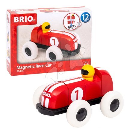 Holzbaukästen - Drevená stavebnica Pretekárske autíčko Magnetic Race Car BRIO - 2