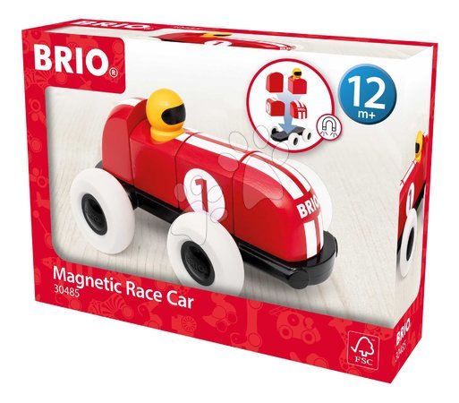 Holzbaukästen - Drevená stavebnica Pretekárske autíčko Magnetic Race Car BRIO - 4