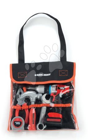 Detská dielňa a nástroje - Pracovné nástroje Black&Decker Smoby v taške s mechanickou vŕtačkou 6 kusov