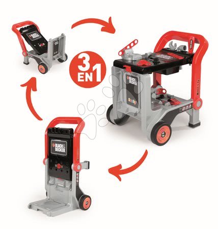 Kinderwerkstatt und Werkzeuge - Arbeitswagen Black&Decker Devil Workmate 3v1 Smoby_1