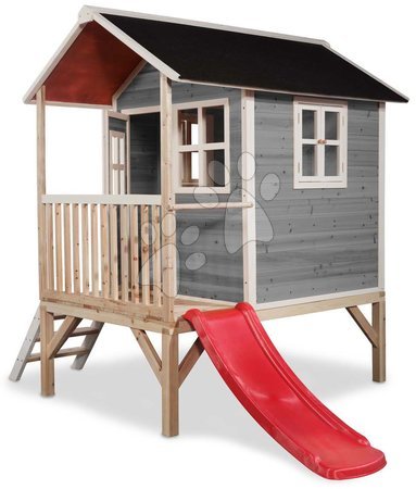 Dřevěné domečky - Domeček cedrový na pilířích Loft 300 Grey Exit Toys - 2